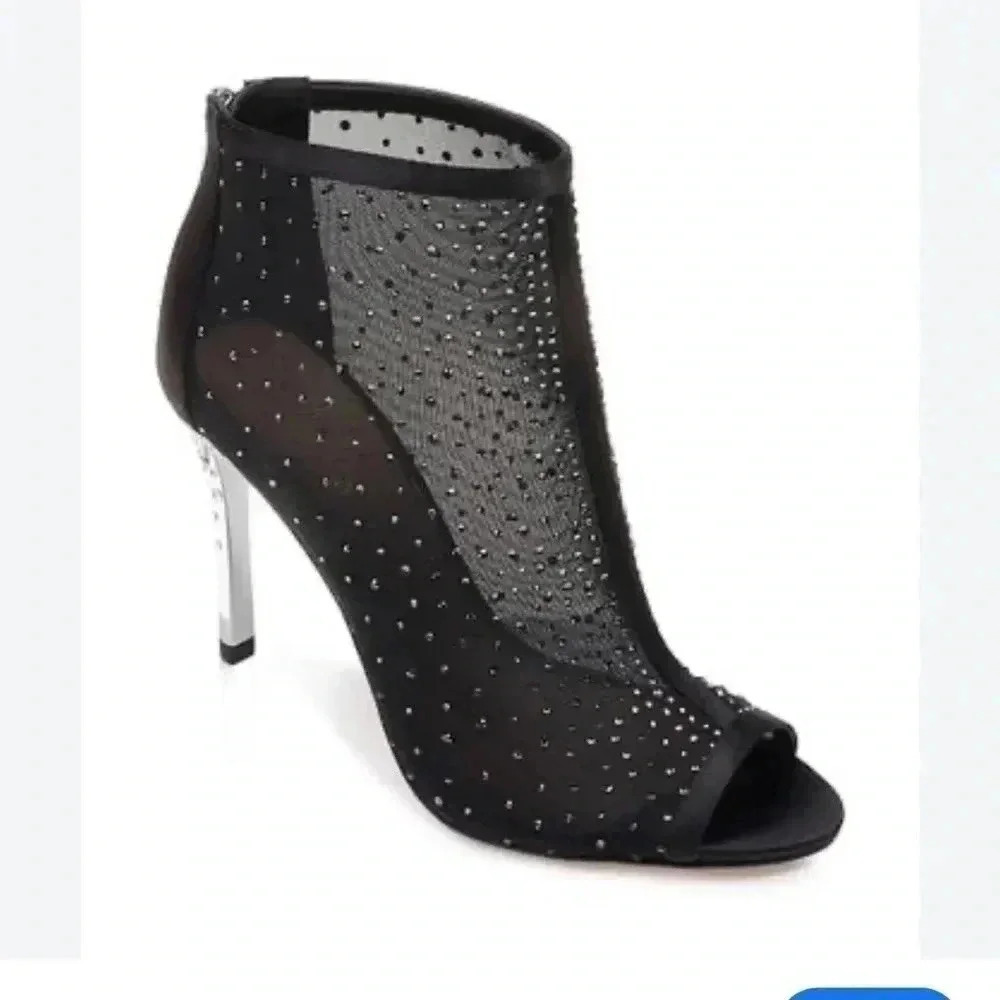 JEWEL BADGLEY MISCHKA Jodie Crystal Embellished Mesh Bootie size 9